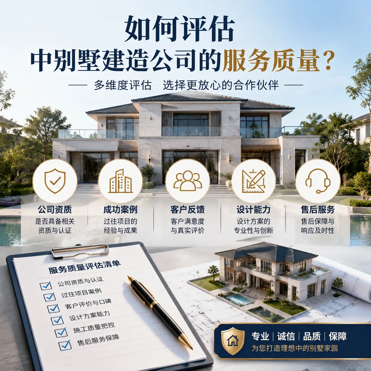 如何评估 修文 中别墅建造公司的服务质量？