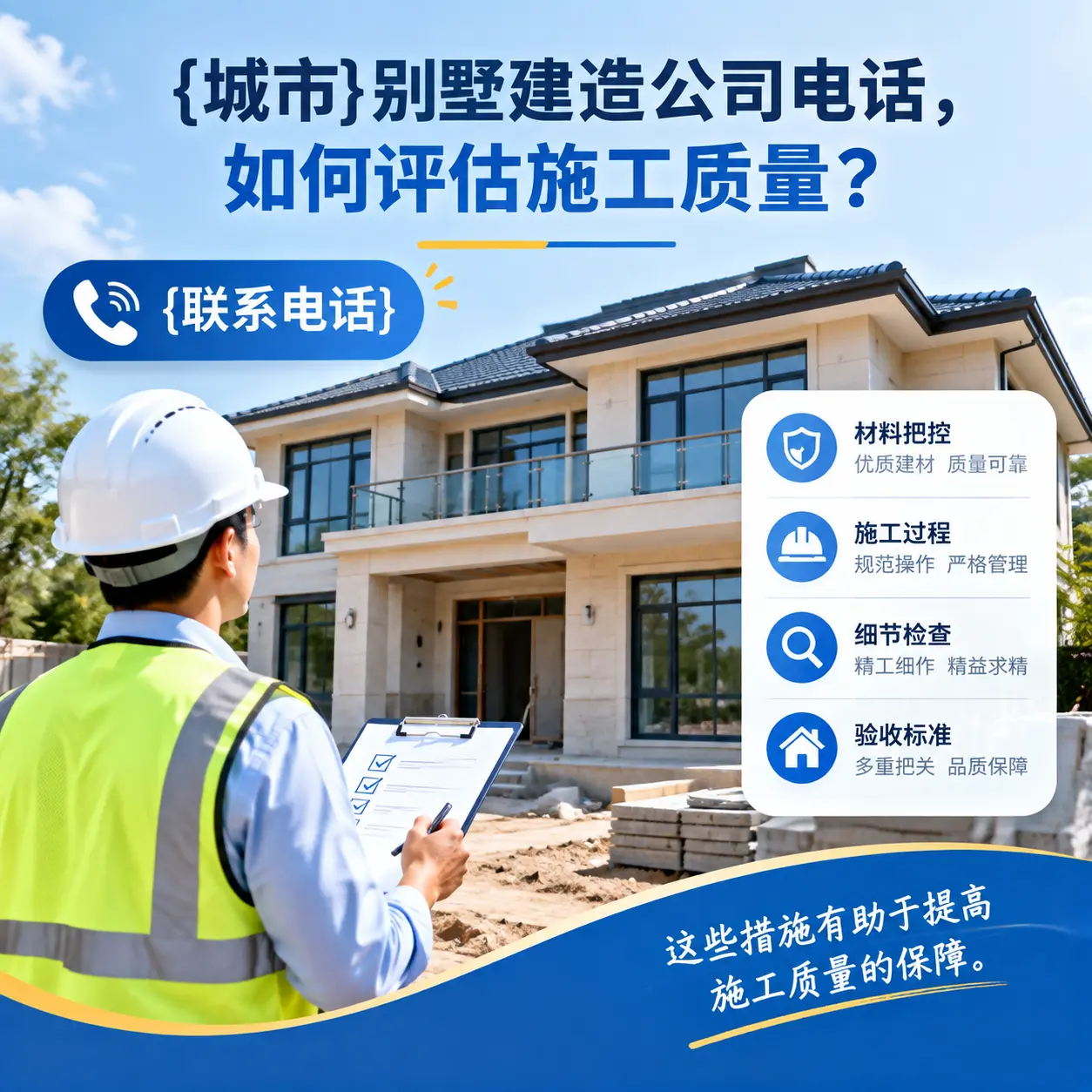 修文别墅建造公司电话,如何评估施工质量?