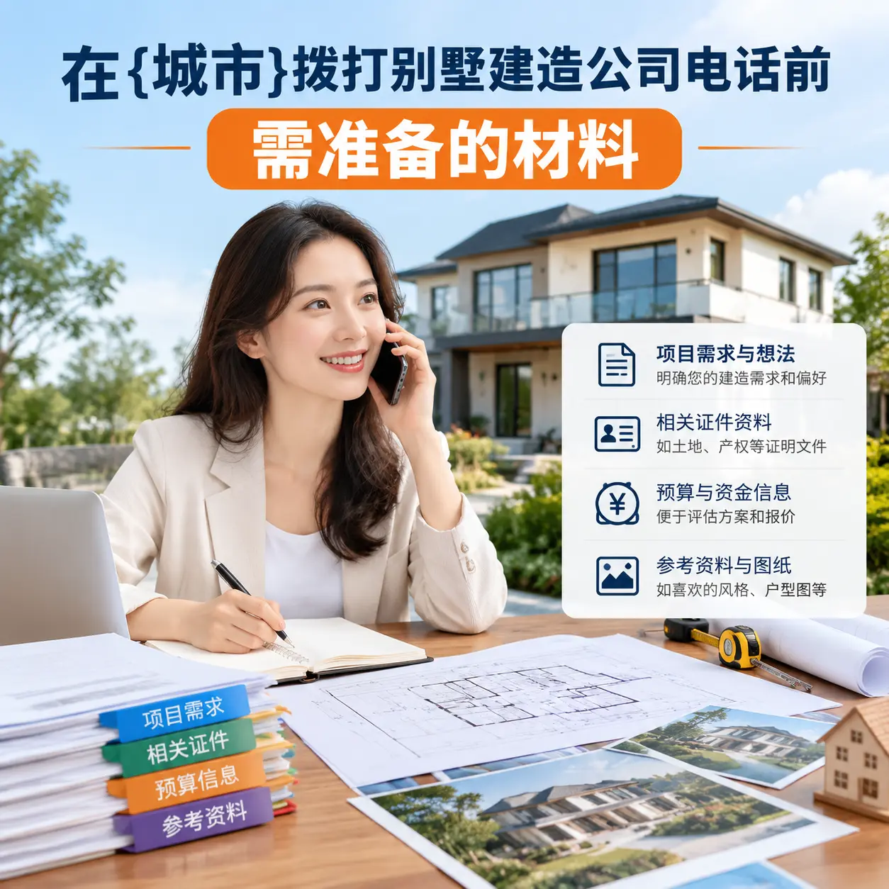 在修文拨打别墅建造公司电话前需准备的材料