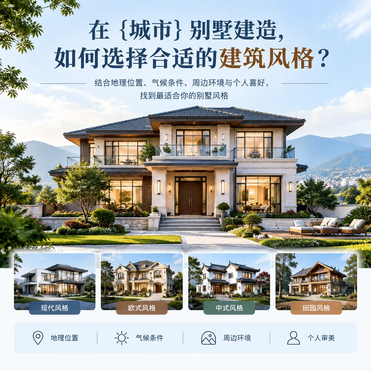 在 修文 别墅建造,如何选择合适的建筑风格?